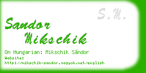 sandor mikschik business card